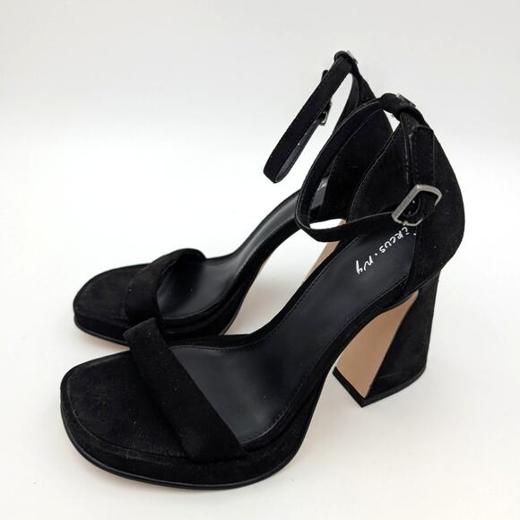 Circus NY Holmes Ankle Strap Block Heeled Sandal Women's Black Size US6 EU37 - Picture 1 of 10